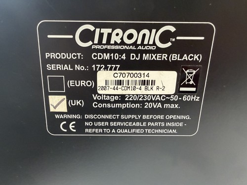 Mixer citronic cdm 10 - dj,