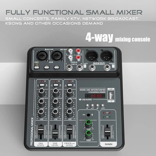 Channel audio mixer with - 4, 48v